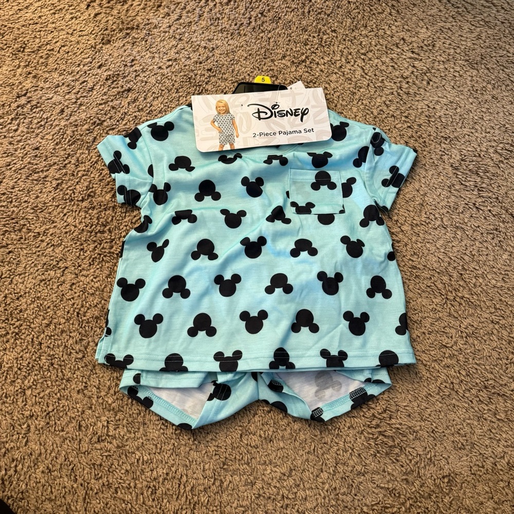 NEW Disney Mickey Mouse 2-piece Pajamas Set Blue Summer Toddler